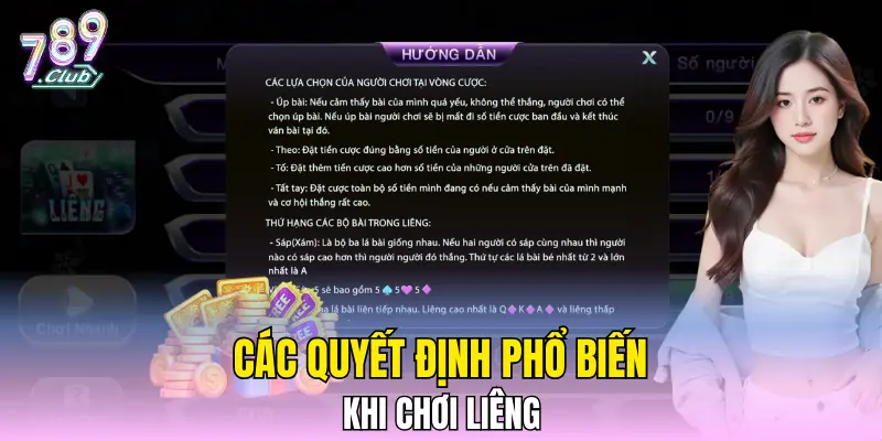 Các quyết định phổ biến khi chơi Liêng Các quyết định phổ biến khi chơi Liêng
